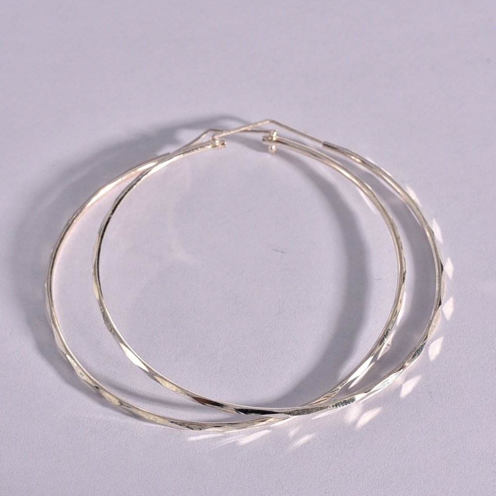 Medium Sized Sterling Silver Hoops